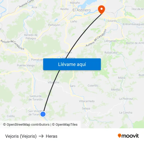 Vejoris (Vejoris) to Heras map