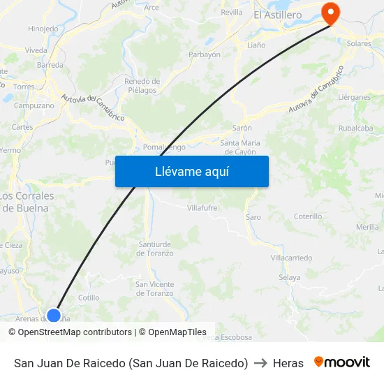 San Juan De Raicedo (San Juan De Raicedo) to Heras map