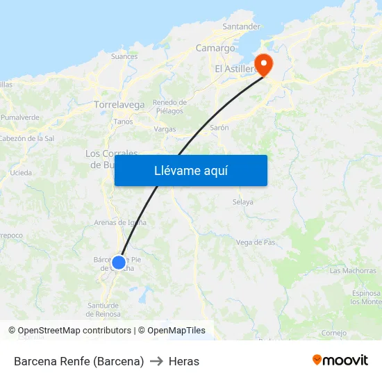 Barcena Renfe (Barcena) to Heras map