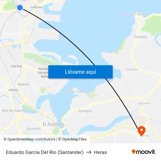 Eduardo Garcia Del Rio (Santander) to Heras map