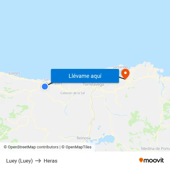 Luey (Luey) to Heras map