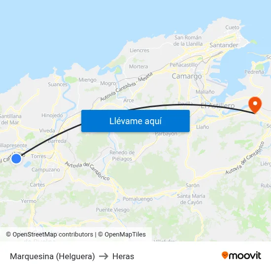 Marquesina (Helguera) to Heras map