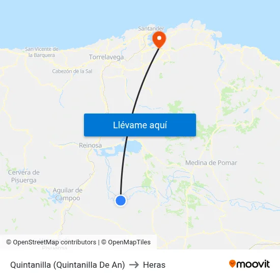 Quintanilla (Quintanilla De An) to Heras map