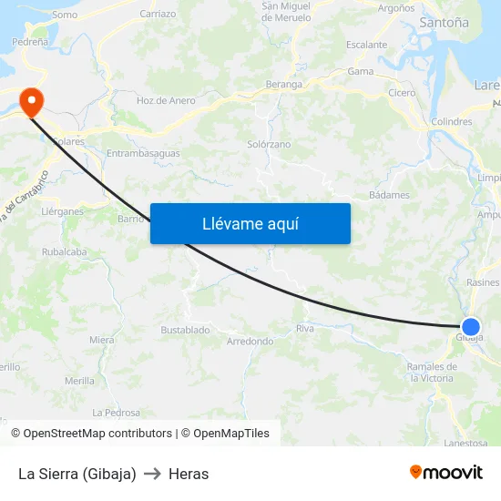 La Sierra (Gibaja) to Heras map