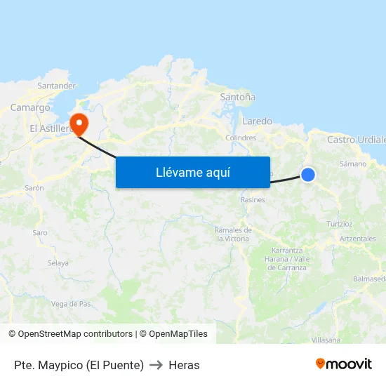 Pte. Maypico (El Puente) to Heras map