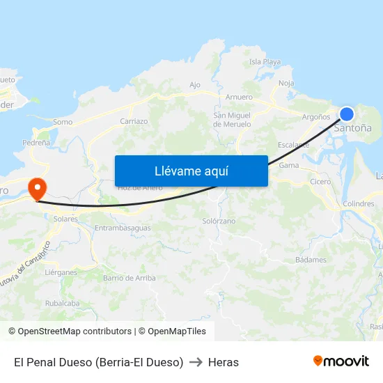 El Penal Dueso (Berria-El Dueso) to Heras map