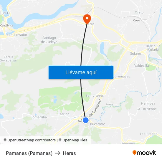 Pamanes (Pamanes) to Heras map