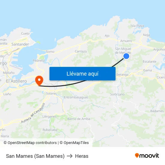 San Mames (San Mames) to Heras map