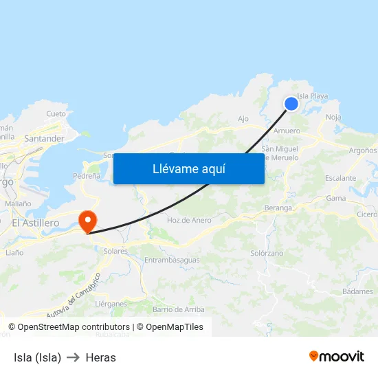 Isla (Isla) to Heras map