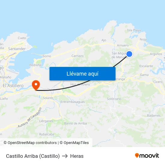 Castillo Arriba (Castillo) to Heras map