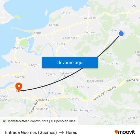 Entrada Guemes (Guemes) to Heras map