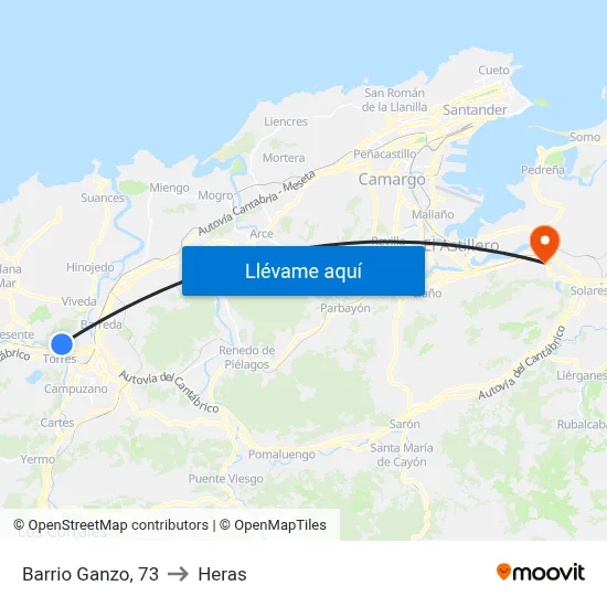 Barrio Ganzo, 73 to Heras map