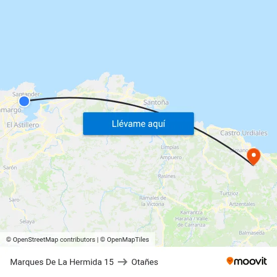 Marques De La Hermida 15 to Otañes map