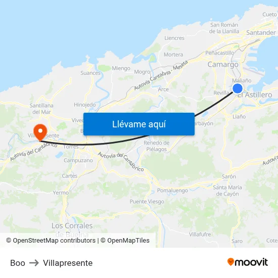 Boo to Villapresente map