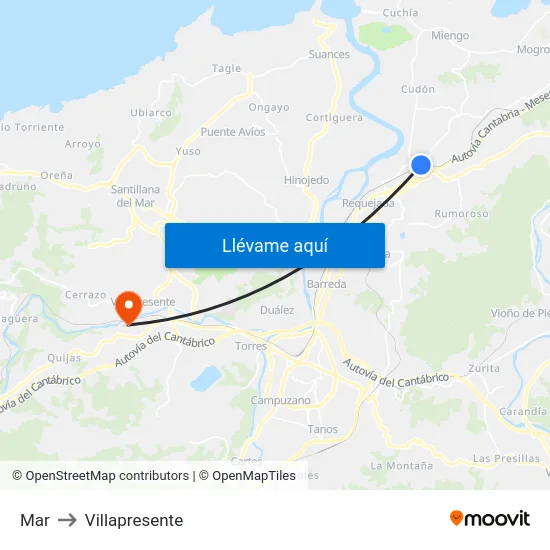 Mar to Villapresente map