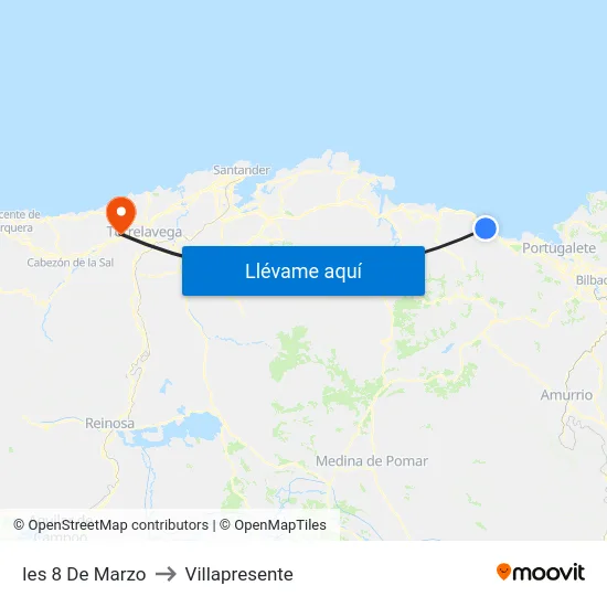 Ies 8 De Marzo to Villapresente map