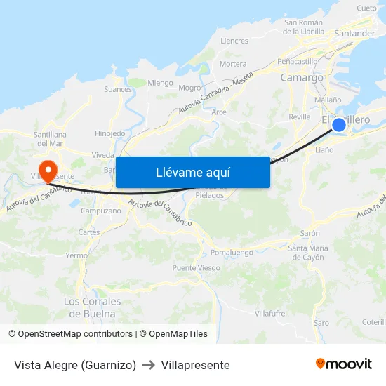 Vista Alegre (Guarnizo) to Villapresente map