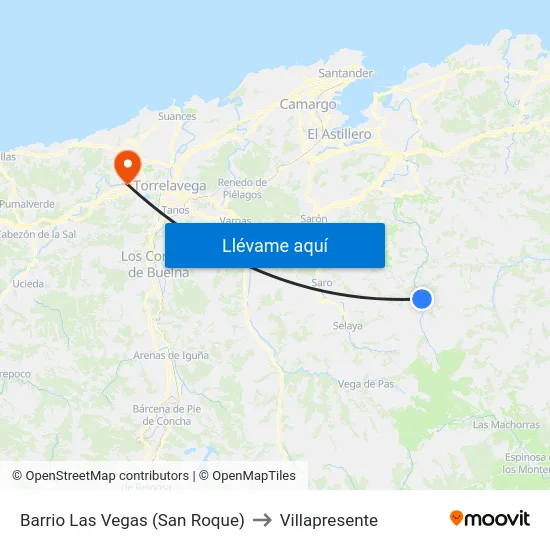 Barrio Las Vegas (San Roque) to Villapresente map