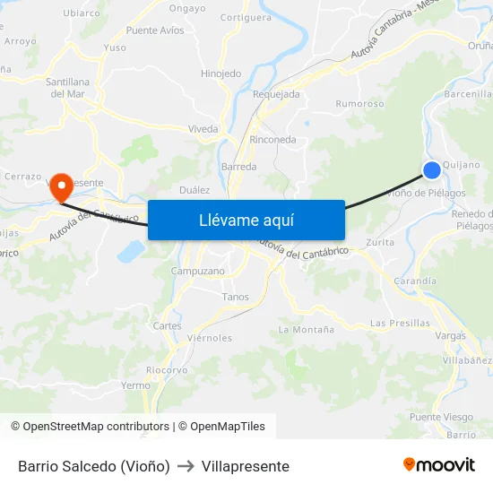 Barrio Salcedo (Vioño) to Villapresente map