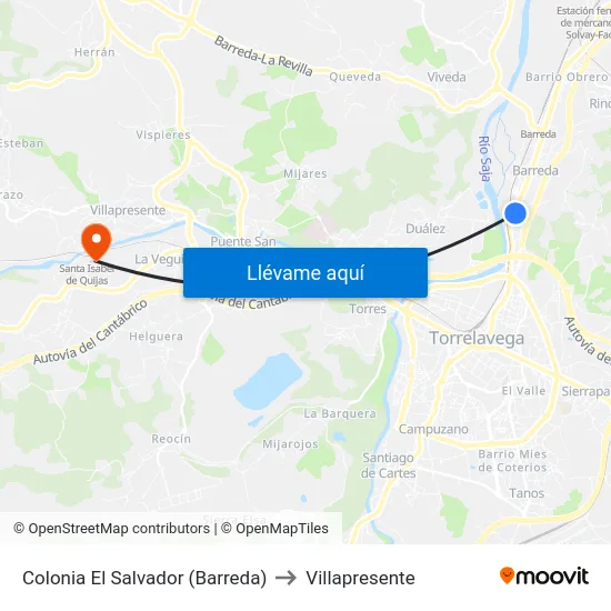 Colonia El Salvador (Barreda) to Villapresente map
