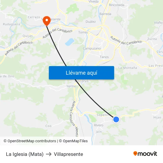La Iglesia (Mata) to Villapresente map