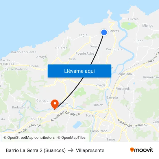Barrio La Gerra 2 (Suances) to Villapresente map
