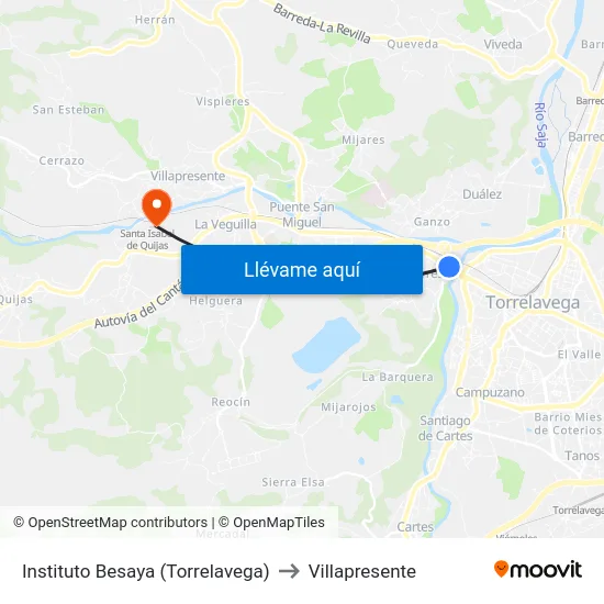 Instituto Besaya (Torrelavega) to Villapresente map