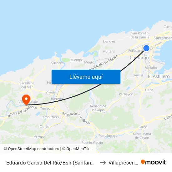 Eduardo Garcia Del Rio/Bsh (Santander) to Villapresente map