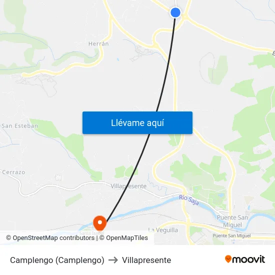 Camplengo (Camplengo) to Villapresente map