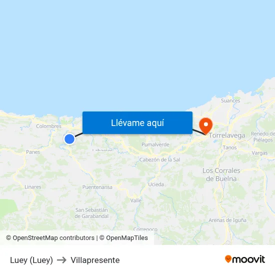 Luey (Luey) to Villapresente map