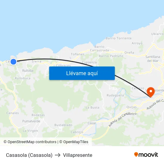 Casasola (Casasola) to Villapresente map