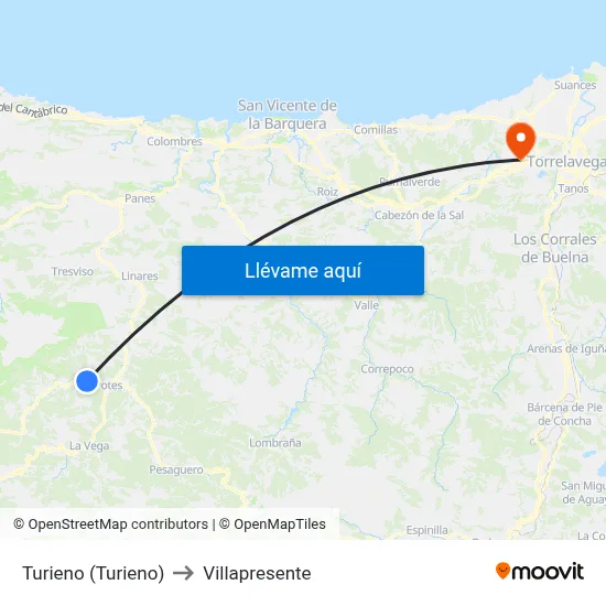 Turieno (Turieno) to Villapresente map