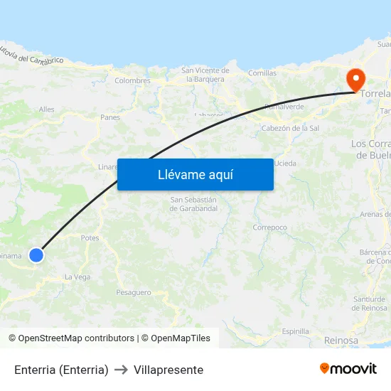 Enterria (Enterria) to Villapresente map
