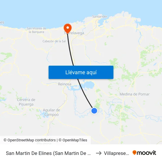 San Martin De Elines (San Martin De Elines) to Villapresente map
