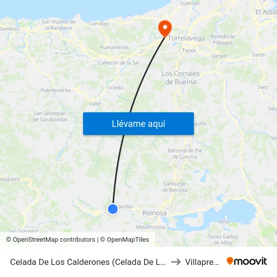 Celada De Los Calderones (Celada De Los Calderones) to Villapresente map