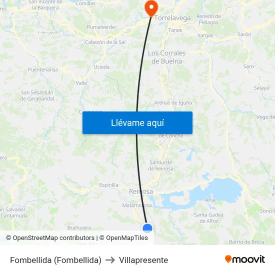 Fombellida (Fombellida) to Villapresente map
