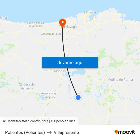 Polientes (Polientes) to Villapresente map