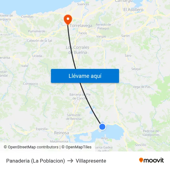 Panaderia (La Poblacion) to Villapresente map