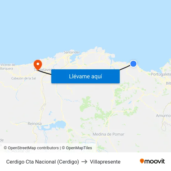 Cerdigo Cta Nacional (Cerdigo) to Villapresente map