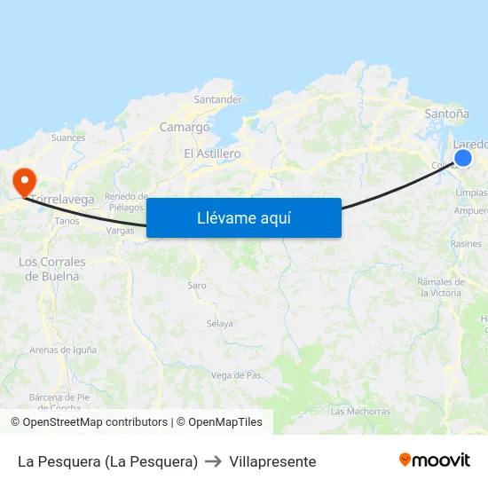 La Pesquera (La Pesquera) to Villapresente map