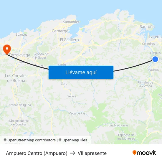 Ampuero Centro (Ampuero) to Villapresente map