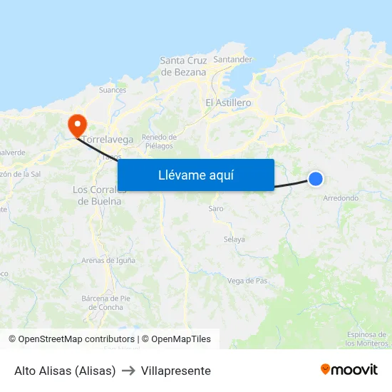 Alto Alisas (Alisas) to Villapresente map