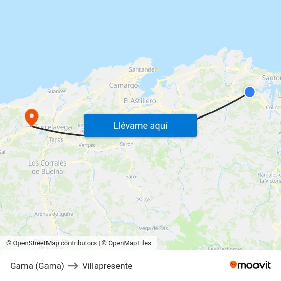 Gama (Gama) to Villapresente map