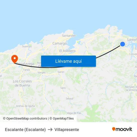 Escalante (Escalante) to Villapresente map