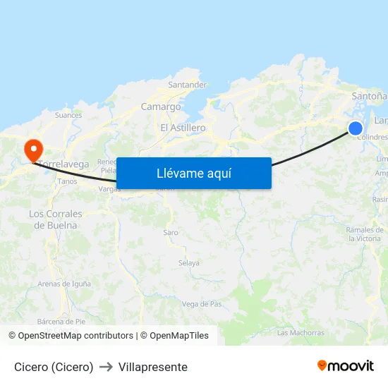 Cicero (Cicero) to Villapresente map