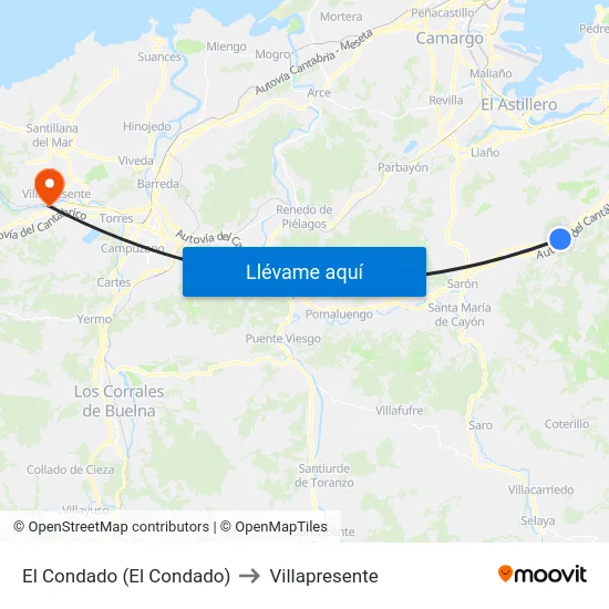 El Condado (El Condado) to Villapresente map