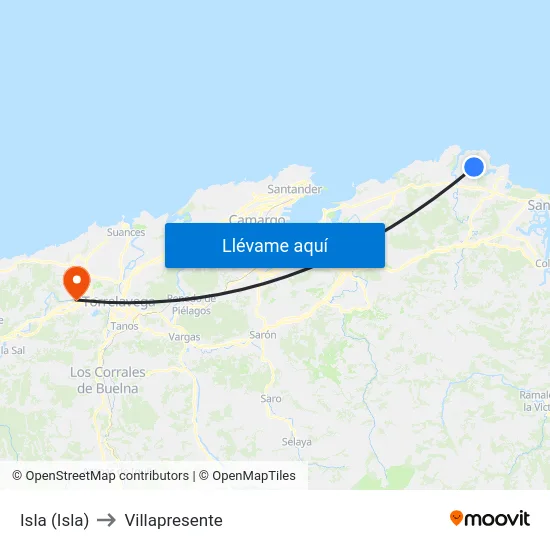 Isla (Isla) to Villapresente map