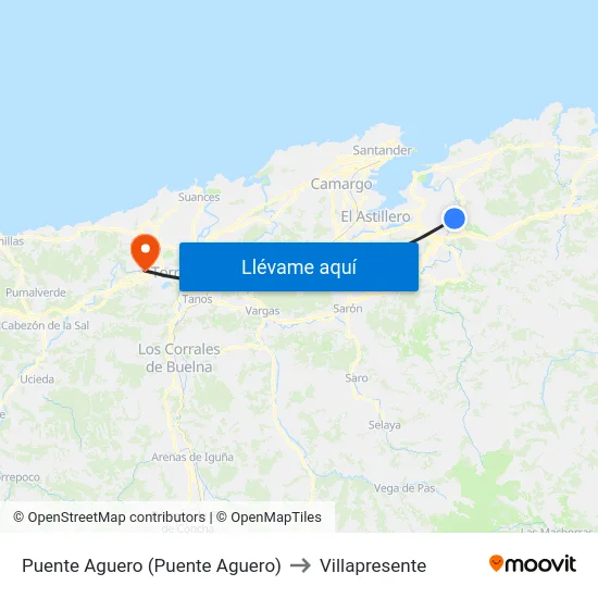 Puente Aguero (Puente Aguero) to Villapresente map
