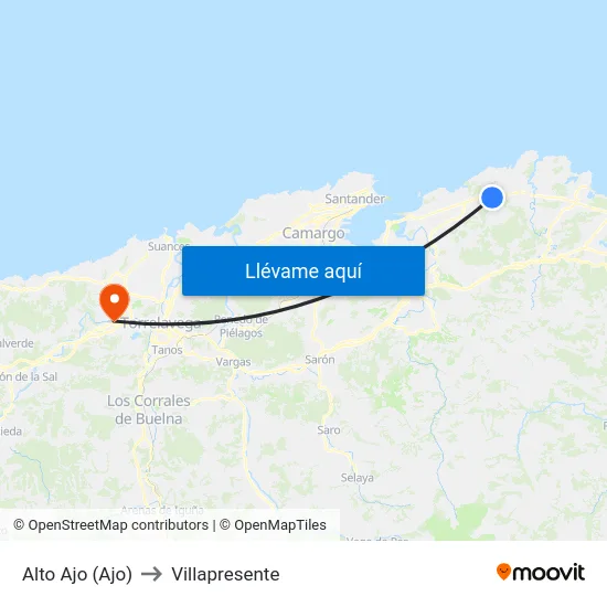 Alto Ajo (Ajo) to Villapresente map