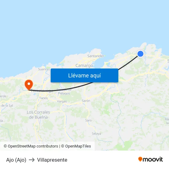 Ajo (Ajo) to Villapresente map